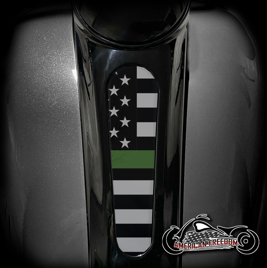 Harley 8 Inch Dash Insert - Thin Green Line Flag